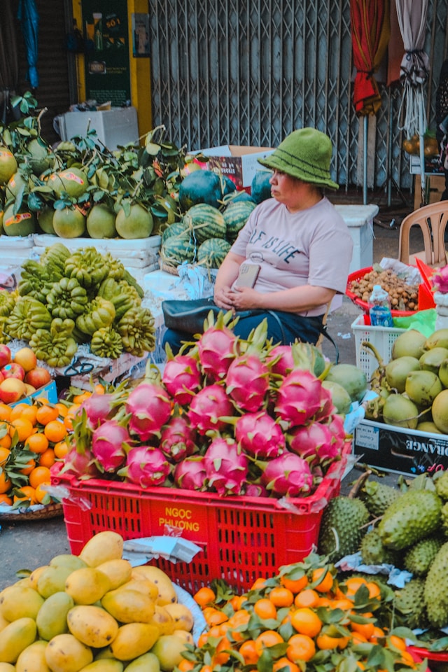 Fresh fruit market in Vietnam